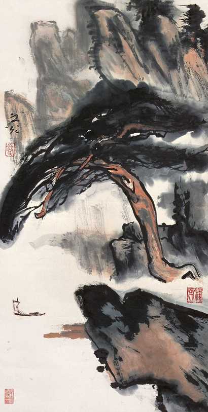 谢之光 山水 立轴